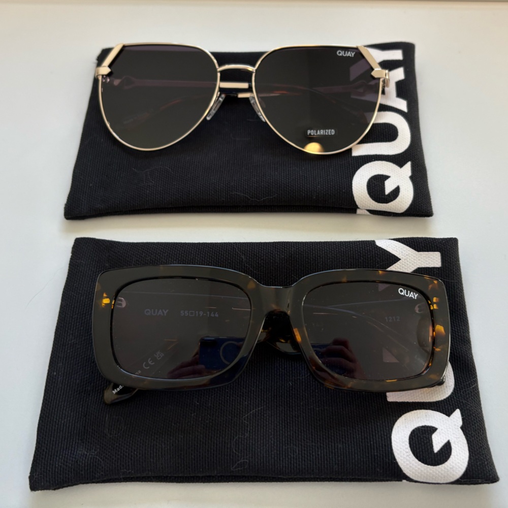 Quay Australia Black and Tortoise Sunglasses Set